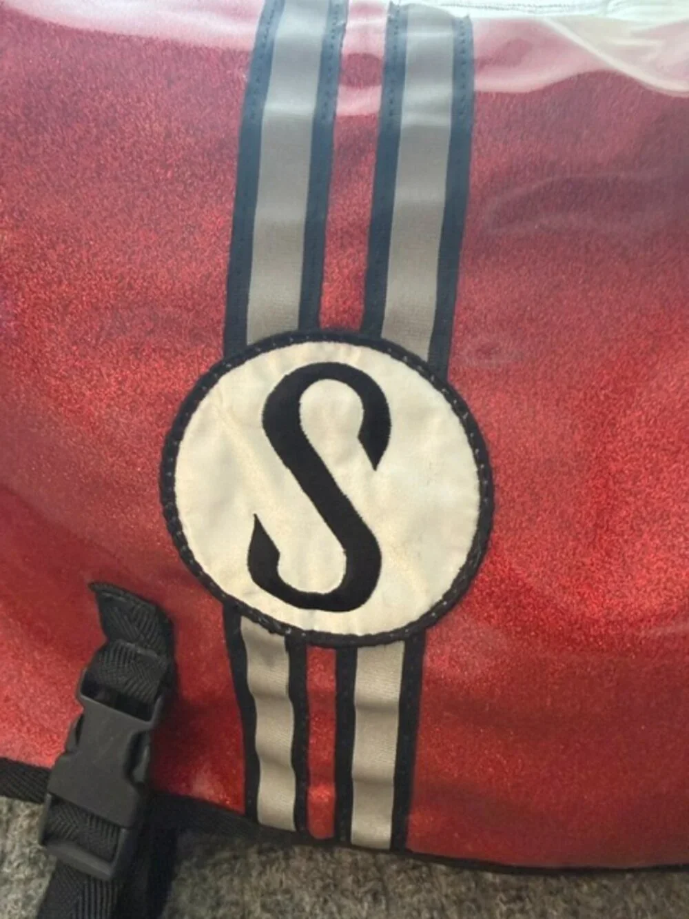 Vintage Chrome x Schwinn Red Glitter Messenger Bag USA Bike Courier Rare